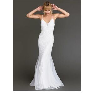 Minuet X New York & Company | Sleeveless Sequin Tulle Gown Bridal Wedding